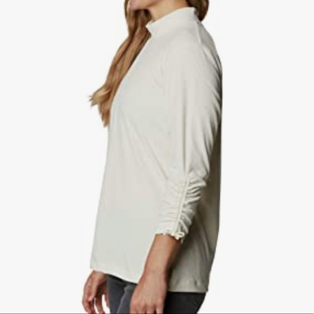 Columbia Firwood Ribbed Knit 3/4 Sleeve Mock Neck Top Medium